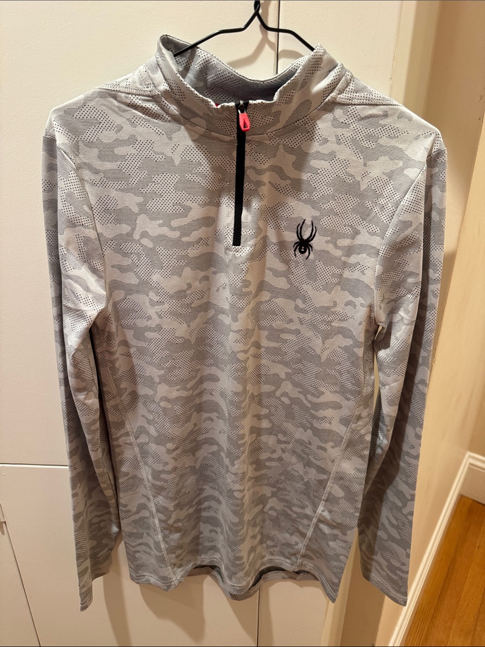 Spyder Men's Light Gray Camo Half-Zip Performance Top